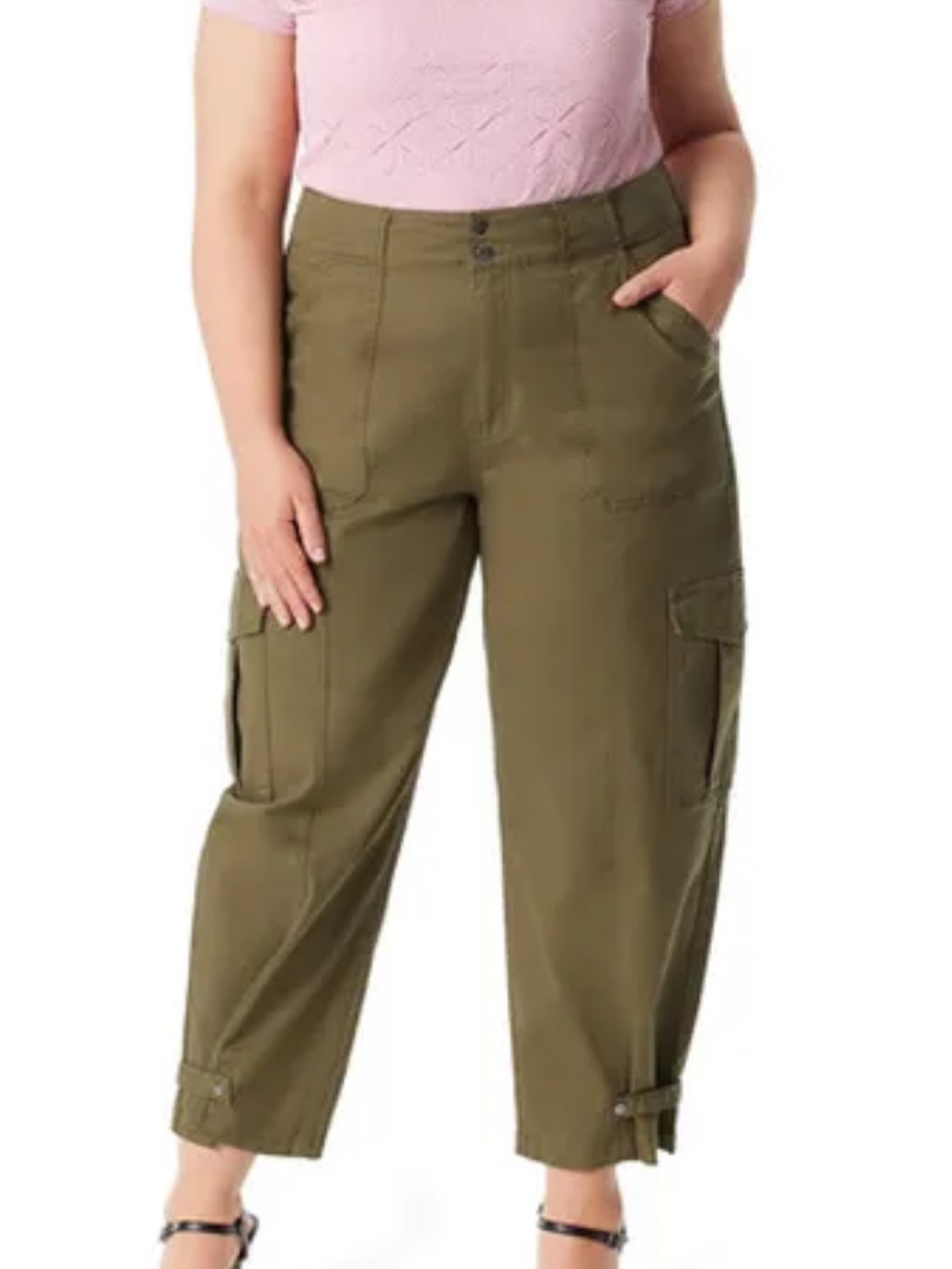 Jessica Simpson Olive Utility Cargo Bag Cropped Pants